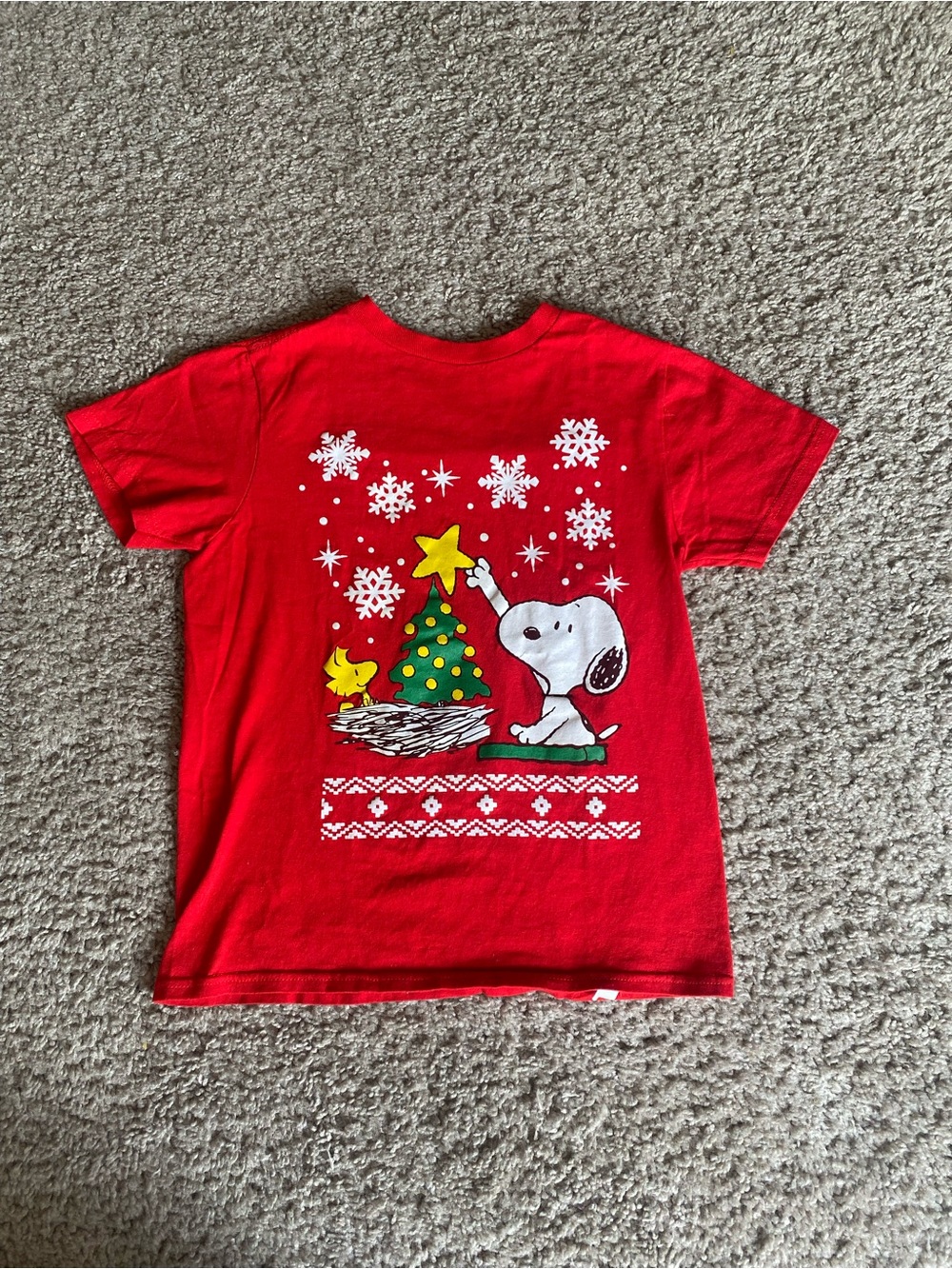 Peanuts Red Snoopy & Woodstock Holiday Graphic Tee